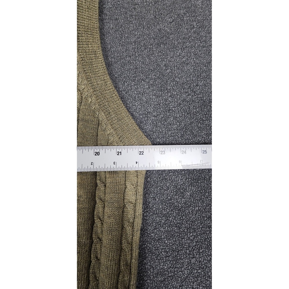 Patrick James Viyella‎ Mens Merino Wool Cable Knit Sleeveless Cardigan Vest L - Picture 3 of 9